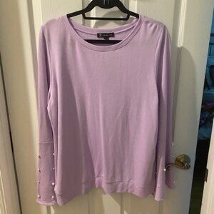 INC long sleeve sweater with pearl detail